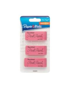 Paper Mate Pink Pearl Erasers, Large, Pack Of 3