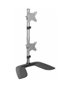 StarTech.com Vertical Dual Monitor Stand - For up to 27 VESA Monitors - Aluminum - Height Adjustable - Tilt - Swivel - 37 Height x 4.5 Width - Desktop, Tabletop - Aluminum, Plastic - Black, Silver