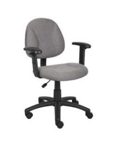 Boss Deluxe Posture Fabric Mid-Back Task Chair, Gray/Black