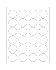 Office Depot Brand Circle Laser Labels, LL231CL, 1 5/8in, Clear, 24 Labels Per Sheet, Case Of 100 Sheets