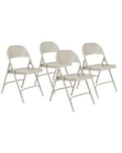 National Public Seating Series 50 Steel Folding Chairs, Gray, Set Of 4 Chairs