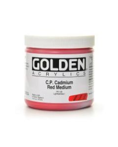 Golden Heavy Body Acrylic Paint, 16 Oz, Cadmium Red Medium (CP)