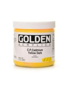 Golden Heavy Body Acrylic Paint, 16 Oz, Cadmium Yellow Dark (CP)
