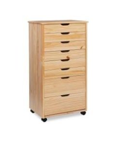 Linon Home Decor Products Casimer 8-Drawer Rolling Home Office Storage Cart, Natural