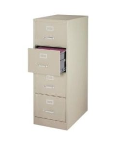 Lorell Fortress 26-1/2inD Vertical 4-Drawer Legal-Size File Cabinet, Metal, Putty