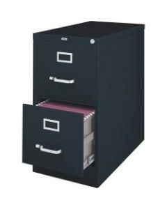 Lorell Fortress 26-1/2inD Vertical 2-Drawer Legal-Size File Cabinet, Metal, Black