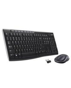 Logitech MK270 Wireless Straight Full-Size Keyboard & Mouse, Black