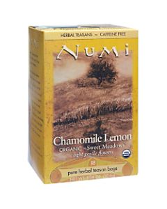 Numi Organic Chamomile Lemon Herbal Tea, Box Of 18