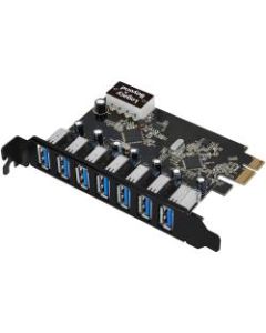 SIIG USB 3.0 7-Port Ext PCIe Host Adapter - PCI Express 2.0 x1 - Plug-in Card - 7 USB Port(s) - 7 USB 3.0 Port(s)