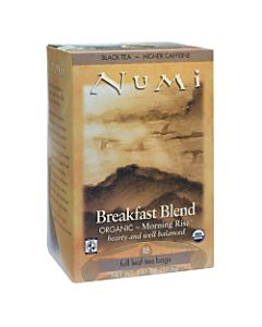 Numi Organic Breakfast Blend Black Tea, Box Of 18