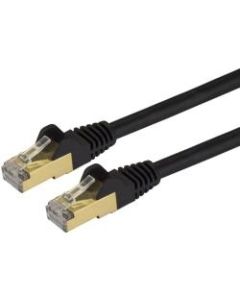 StarTech.com 6in Black Cat6a Shielded Patch Cable - Cat6a Ethernet Cable - 6 inch Cat 6a STP Cable