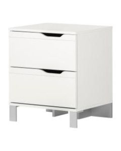 South Shore Kanagane 2-Drawer Nightstand, 23inH x 19-1/2inW x 17inD, Pure White