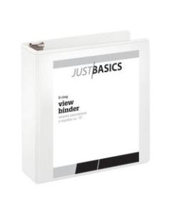 Just Basics View 3-Ring Binder, 3in D-Rings, 41% Recycled, White