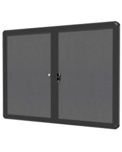 MasterVision Enclosed Fabric Bulletin Board With Aluminum Frame, 36in x 48in, Grey/Graphite