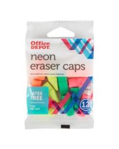 Office Depot Brand Neon Eraser Caps, Assorted Colors, Pack Of 12