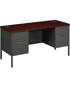 HON Metro Classic Credenza, Mahogany, Charcoal