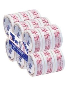 Tape Logic If Seal Is Broken Preprinted Carton Sealing Tape, 3in Core, 2in x 55 Yd., Red/White, Case Of 18