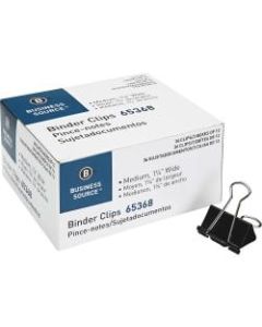 Business Source Medium 36-count Binder Clips - Medium - for Paper, Project, Document - 36 / Pack - Black - Steel, Zinc