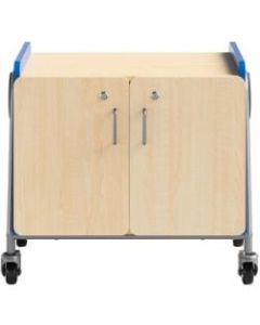 Safco Whiffle Double-Column 2-Shelf Mobile Storage Cart With Drawers, 48inH x 30inW x 19-3/4inD, Spectrum Blue