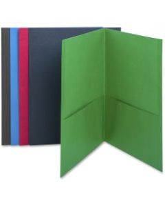 Business Source Letter Recycled Pocket Folder - 8 1/2in x 11in - 125 Sheet Capacity - 2 Internal Pocket(s) - Paper - Assorted - 35% Recycled - 25 / Box