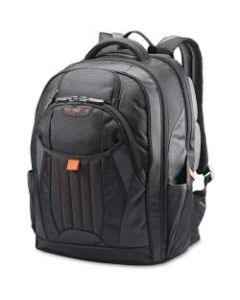 Samsonite Tectonic 2 Carrying Case (Backpack) for 17in Notebook - Black, Orange - Shock Resistant Interior, Slip Resistant Shoulder Strap - Poly Ballistic, Tricot Interior - Shoulder Strap, Handle - 18in Height x 13.3in Width x 8.6in Depth - 1 Pack