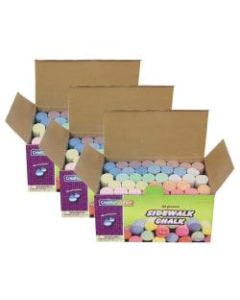 Creativity Street Sidewalk Chalk, 4in, Assorted Colors, 37 Pieces Per Box, Pack Of 3 Boxes