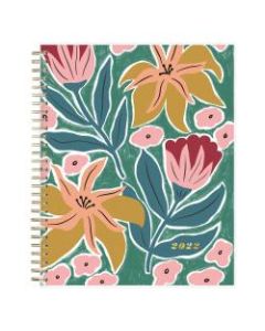 Blue Sky Brit + Co Frosted Weekly/Monthly Planner, 8in x 10in, Full Blooms, January To December 2022, 136016