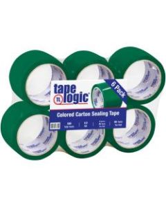 Tape Logic Carton-Sealing Tape, 3in Core, 3in x 55 Yd., Green, Pack Of 6
