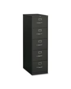 HON 26-1/2inD Vertical 5-Drawer File Cabinet With Lock, Metal, Legal, Charcoal