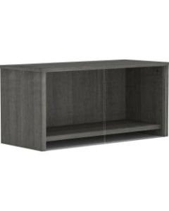 Lorell Weathered Charcoal Wall Mount Hutch - 30in x 17in x 15in , 1in Side Panel, 0.6in Back Panel, 1in Bottom Panel, 0.7in Top - Band Edge - Material: Polyvinyl Chloride (PVC) Edge - Finish: Weathered Charcoal