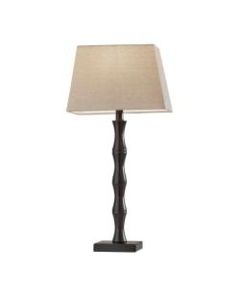 Adesso Simplee Wayne 2-Piece Table Lamp Set, Oatmeal Shades/Black Bases