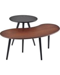 Adesso Gilmour Nesting Tables, 19-5/8inH x 39-3/4inW x 21-3/4inD, Black/Walnut Oak, Set Of 2 Tables