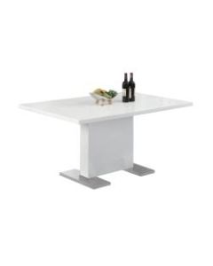 Monarch Specialties Alexander Dining Table, 30inH x 59inW x 25-1/2inD, White