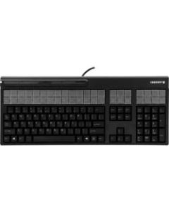 CHERRY LPOS (Large Point of Sale) MSR Keyboard - QWERTY Layout - 127 Keys - 42 Relegendable Keys - Magnetic Stripe Reader - USB - Black