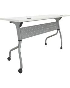 Lorell Preference Series 48inW Flip-Top Training Table, White/Silver