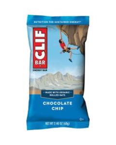 CLIF Bar Chocolate Chip Energy Bars, 2.4 Oz, Box Of 12 Bars