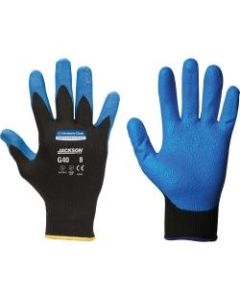 KleenGuard G40 Foam Nitrile Coated Gloves - Oil, Grease, Abrasion Protection - Nitrile Coating - 8 Size Number - Medium Size - For Right/Left Hand - Nylon Spandex Liner, Nitrile Foam, Nylon Back - Blue, Black - 60 / Carton