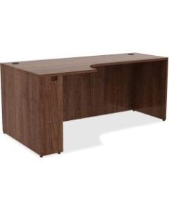 Lorell Essentials Left Corner Credenza, 72inW, Walnut