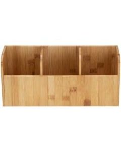 Mind Reader 3-Compartment Bamboo Holder, Brown