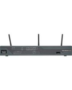 Cisco 881W Wi-Fi 4 IEEE 802.11n  Wireless Integrated Services Router - 2.40 GHz ISM Band - 3 x Antenna - 6.75 MB/s Wireless Speed - 4 x Network Port - 1 x Broadband Port - USB - PoE Ports - Fast Ethernet - Desktop