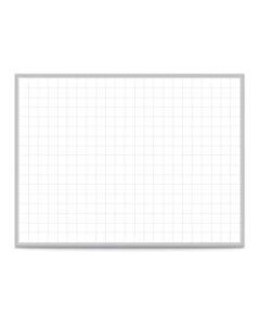 Ghent Grid Magnetic Dry-Erase Whiteboard, 48in x 96in, Aluminum Frame With Silver Finish