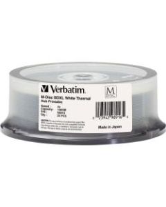 Verbatim Blu-ray Recordable Media - BD-R XL - 4x - 100 GB - 25 Pack Spindle - 120mm - Printable - Thermal Printable