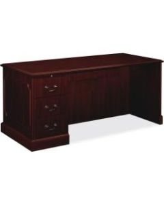 HON 94000-Series Left Single Pedestal Desk, Mahogany