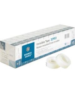 Business Source Premium Invisible Tape Value Pack - 27.78 yd Length x 0.75in Width - 1in Core - Clear