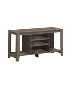 Monarch Specialties Ezra TV Stand, 24-1/4inH x 47-3/4inW x 17-1/4inD, Dark Taupe