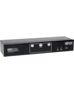 Tripp Lite 2-Port Dual Monitor DVI KVM Switch with Audio and USB 2.0 Hub, Cables included - 2 Computer(s) - 1 Local User(s) - 2560 x 1600 - 1 x Network (RJ-45) - 5 x USB - 6 x DVI - Desktop - TAA Compliant