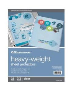 Office Depot Brand Heavyweight Sheet Protectors, 8-1/2in x 11in, Clear, Pack Of 25