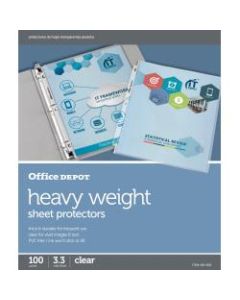 Office Depot Brand Heavyweight Sheet Protectors, 8-1/2in x 11in, Clear, Pack Of 100