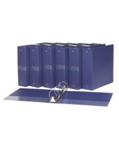 Just Basics Economy Reference Binders, 3in Rings, Blue, Set Of 12 Binders