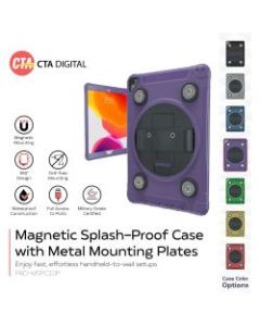 CTA Digital: Magnetic Splash-Proof Case with Metal Mounting Plates for iPad 7th & 8th Gen 10.2?, iPad Air 3 & iPad Pro 10.5?, Purple - Splash Proof, Impact Resistant, Water Resistant - Silicone - 10.3in Height x 7.8in Width x 1in Depth